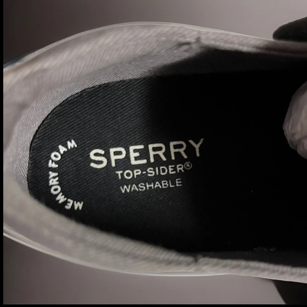 Sperry Salty JR. Moccasin Salt Washed Canvas Upper Comfy Memory Foam 12US Unisex